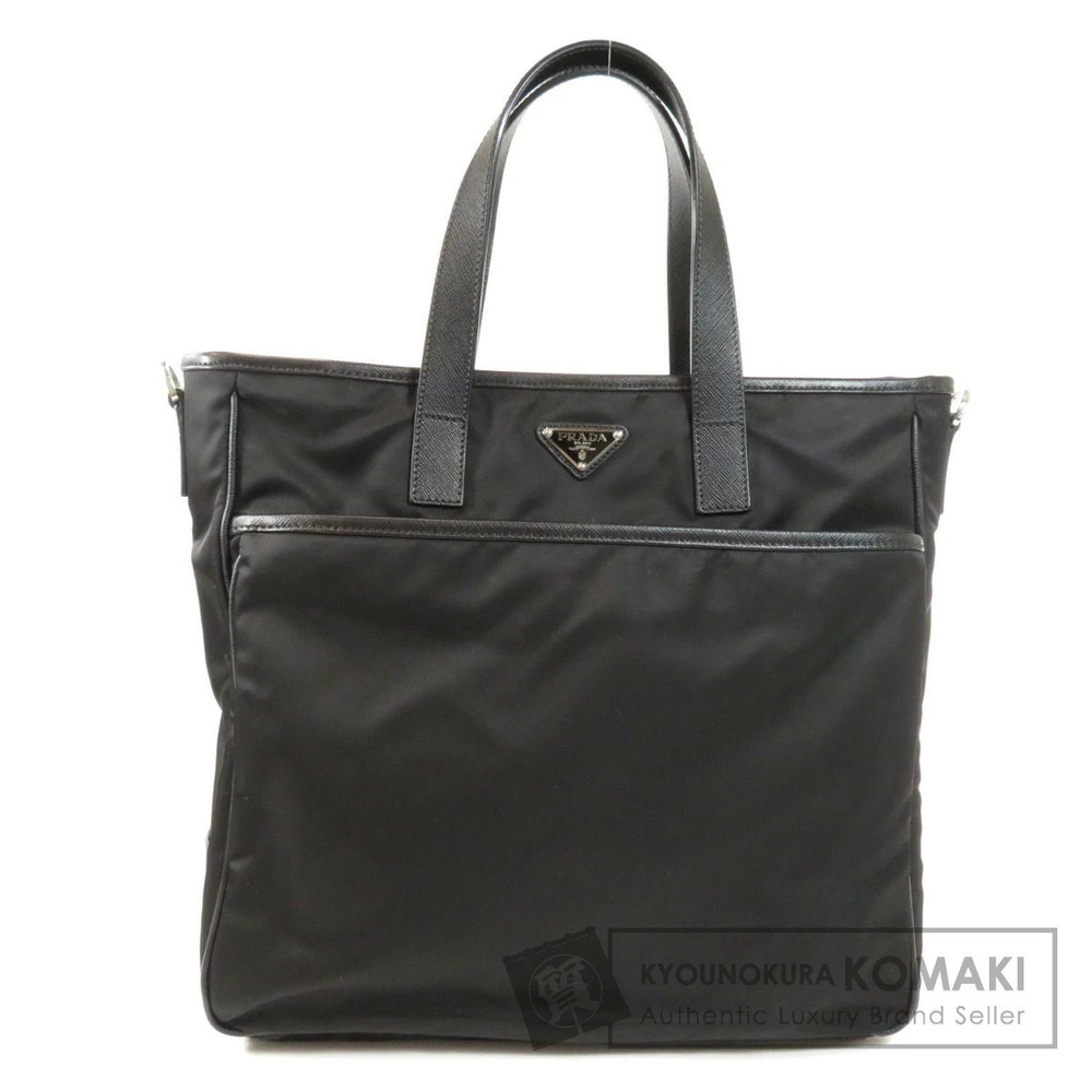 Prada black Saffiano leather 2way tote Shoulder bag